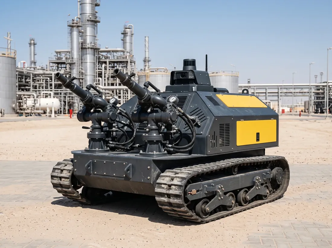 Dual-monitor fire suppression robotic platform
