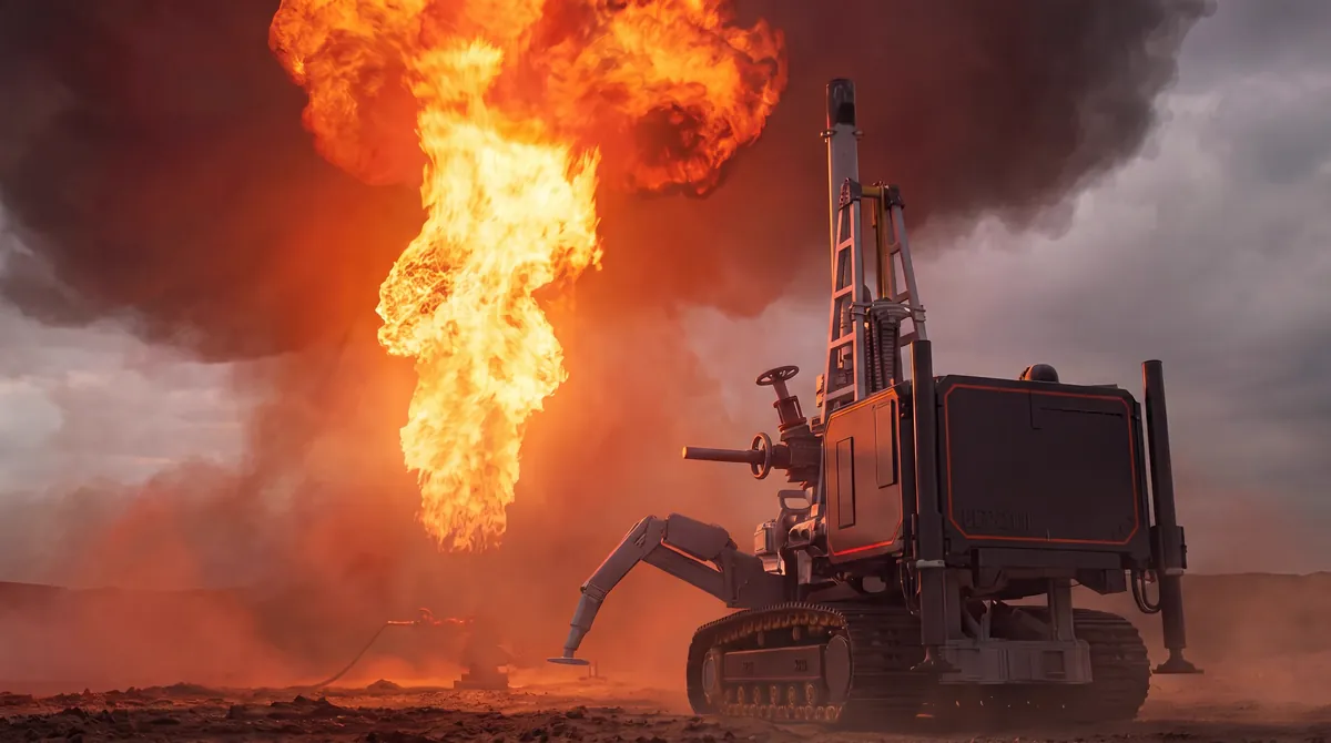 Robotic platform positioning at a damaged wellhead